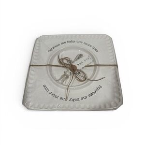 Mud Pie margarita salt and lime White Ceramic Plate Set